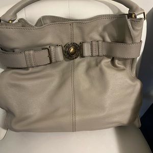 Vintage Burberry leather Lambeth hobo buffalo leather gray Authentic